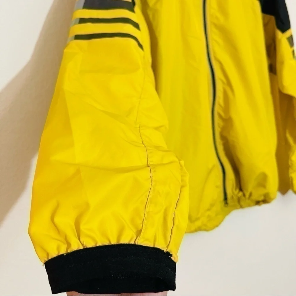 Vintage Nike Full Zip Swoosh Logo Reflective Windbreaker Jacket S Yellow/Black